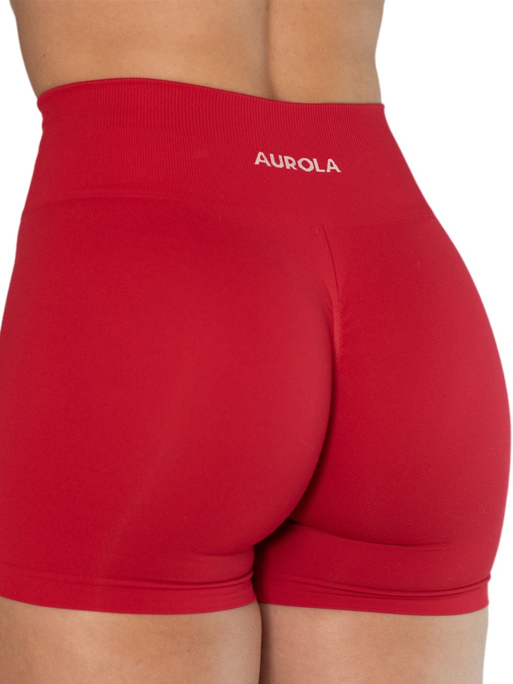 AUROLA Influence High-Waist Athletic Bike Shorts in Chili Red